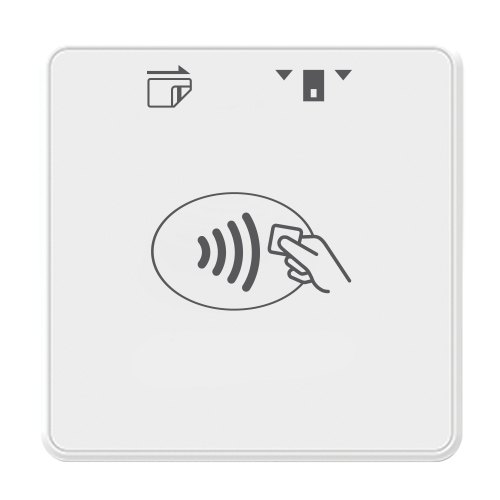 Close view of a contactless tap reader